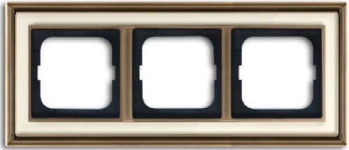 Рамка универсальная ABB Династия 3-м. античная латунь/стекло белое фото Рамка универсальная ABB Династия 3-м. античная латунь/стекло белое картинка